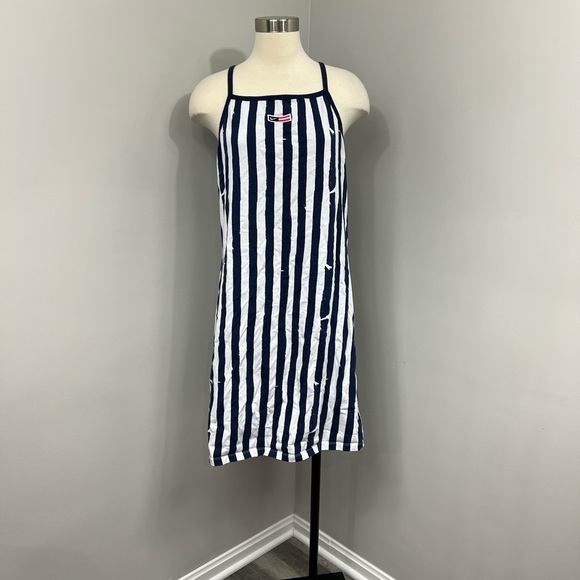 Nike Navy Stripe Midi Dress - Picture 1 of 15
